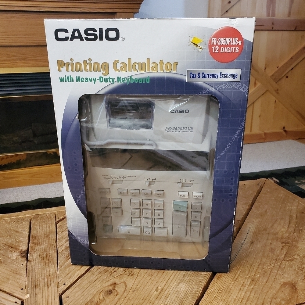 VINTAGE Casio Calculator Tax & Currency Exchange, Heavy Duty Keyboard new in box